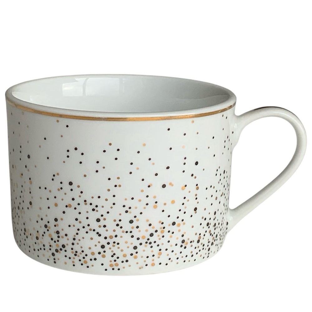 Grace’s Teaware Mug Gold Black Confetti Dot 8oz